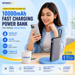 Speed-X SP-S185 10000mAh power bank with 22.5W fast charging and built-in USB-C cable