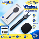Wireless Microphone Handle for F11, SX8 and More with Sponge Windproof Cover Stick for Interviews, Vlogging & Live Reporting - Microphone Handle for Mic Mini Noise Canceling Wireless Mic Adapter with Foam Windproof Sponge