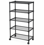 5-Layer Rotating Kitchen Storage Rack | Multi-Layer Vegetable & Fruit Organizer with Wheels
