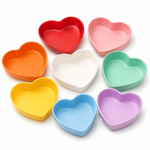 8-Piece Colorful Plastic Snack Plate Set | Microwave Safe Round, Square & Heart Serving Plates
