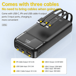 ASPOR A316 Power Bank 20000mAh black with built-in cables and 22.5W fast charging