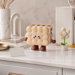 Multi shape pen holder featuring cute cartoon bread and biscuit design for desk organization
