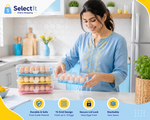 Egg Storage Container with Lid | Refrigerator Egg Organizer Box for 15 Eggs
