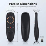 G10S Wireless Air Mouse Remote Control with voice command and USB receiver for Smart TV, Android TV Box, PC, and laptop gaming.