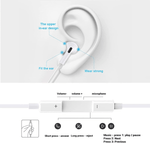 In-ear wired earphones with Lightning 8 Pin connector and microphone compatible with iPhone 14 13 12 11 and iPhone X