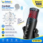 Jmary MC-PW9 RGB Professional USB Microphone with Noise Reduction for Podcasting, Gaming and Streaming