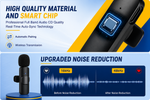 K11 2-in-1 Wireless Lavalier Microphone with Lightning and USB Type-C support.