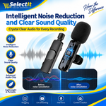 K9 wireless lavalier microphone with noise reduction and long range