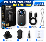 M11 4K Stabilization Action Camera – WiFi EIS Body Camera with IP65 Water Resistance
