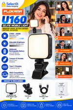 PLOKAMA U160 Selfie Mobile Light – Rechargeable LED Video & Vlogging Light