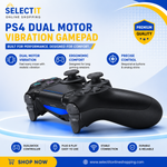 PS4 DualShock Wireless Controller Black with Dual Motor Vibration and Touchpad
