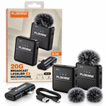 Plokama VM-60 Dual Wireless Lavalier Microphone 2.4GHz Noise Cancelling Mic