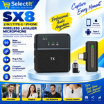 SX8 professional wireless lapel microphone for interviews and vlogging