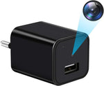 1080P Hidden Spy Camera Charger with EU to UK Adapter for discreet indoor security with motion detection and loop recording