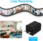 1080P Hidden Spy Camera charger with EU to UK adapter for discreet indoor security recording