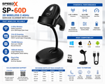 Speed-X 60D 2.4GHz wireless barcode scanner with 30m range and 100000 barcode memory