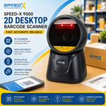 Speed-X 9500 2D Desktop Barcode Scanner with USB Connectivity, Hands-Free Auto Scan, QR Code Reader, and POS Barcode Scanner
