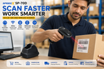 SpeedX SP-70D wireless barcode scanner being used for retail and inventory scanning