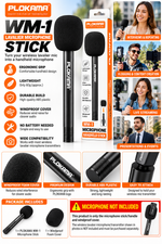PLOKAMA WM1 Lavalier Microphone Stick Handheld Handle for Wireless Lavalier Mic