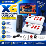 X6 retro gaming console with two wireless arcade joysticks