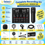 V10 Bm-800 Podcast Condenser Microphone Set With Live Sound Card, Rechargeable 12 Kinds Of Auxiliary Background For Karaoke Singing, Youtube Recording Mic