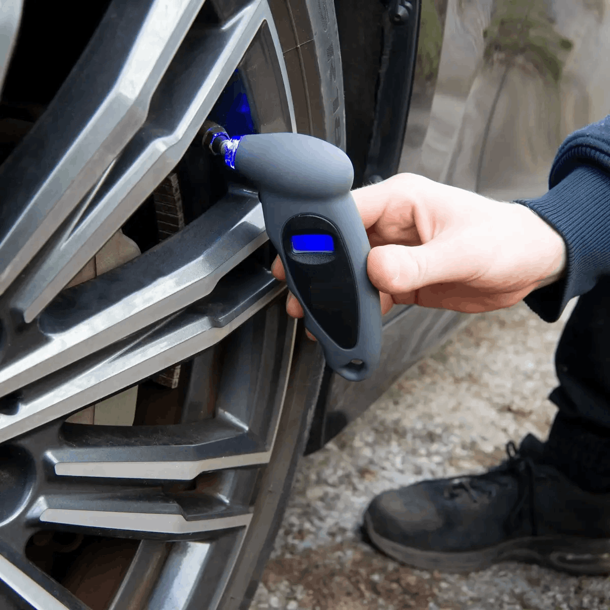 Digital Tire Pressure Gauge with LED LCD Display for Cars Motorcycles and Bicycles