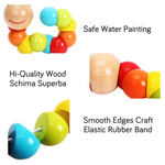Montessori Wooden Caterpillar Toy – Flexible Colorful Educational Sensory Toy for Kids