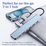 SPEED-X SP-TC701 7 port USB hub with USB-A and Type-C aluminum alloy portable design