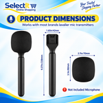 Wireless Microphone Handle for F11, SX8 and More with Sponge Windproof Cover Stick for Interviews, Vlogging & Live Reporting - Microphone Handle for Mic Mini Noise Canceling Wireless Mic Adapter with Foam Windproof Sponge