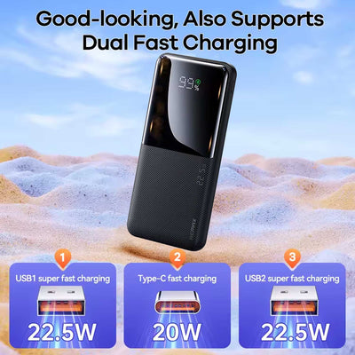 Remax RPP-622 10000mAh 20W PD + 22.5W QC High Quality Fast Charging Power Bank Black