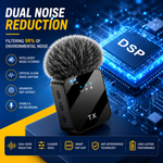 F11-2 3-in-1 noise cancelling wireless dual microphone set with receiver for iPhone, Android, and Type-C devices