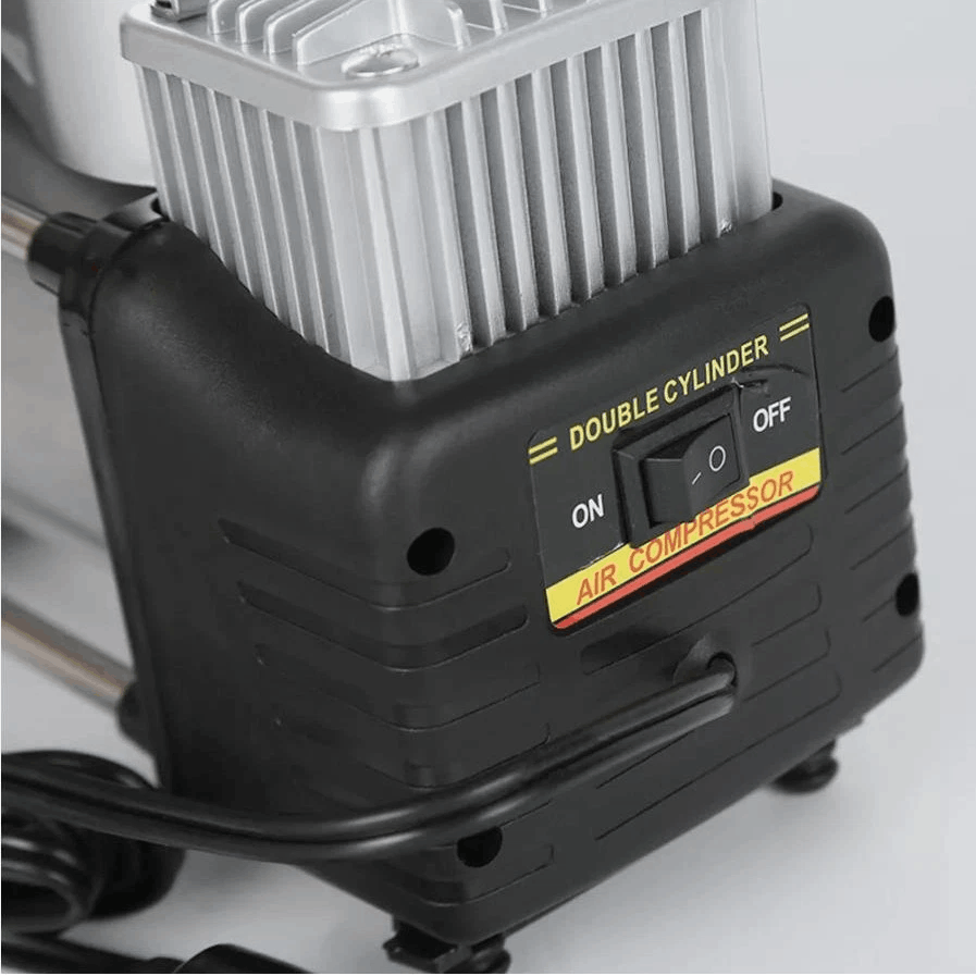 12V Dual Cylinder Air Compressor 150 PSI Portable Car Tyre Inflator Pump with Pressure Gauge