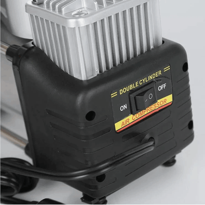 12V Dual Cylinder Air Compressor 150 PSI Portable Car Tyre Inflator Pump with Pressure Gauge