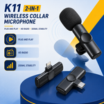 2-in-1 Wireless Microphone for iPhone & Android