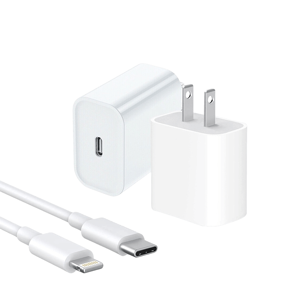20W PD Fast Charger with USB-C to Lightning Cable for iPhone 14, iPad and AirPods
