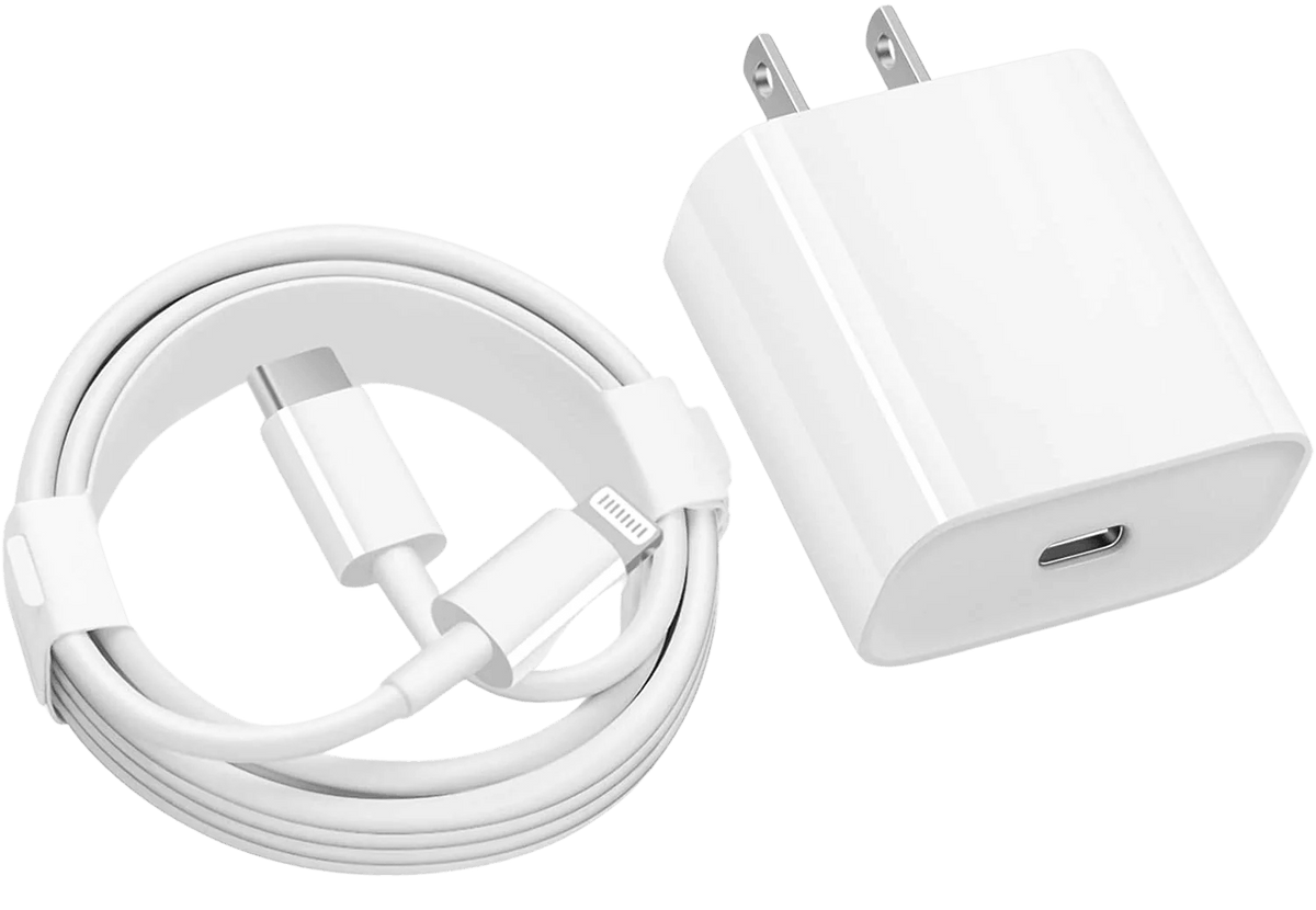 20W PD Fast Charger with USB-C to Lightning Cable for iPhone 14, iPad and AirPods
