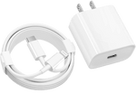 20W PD Fast Charger with USB-C to Lightning Cable for iPhone 14, iPad and AirPods
