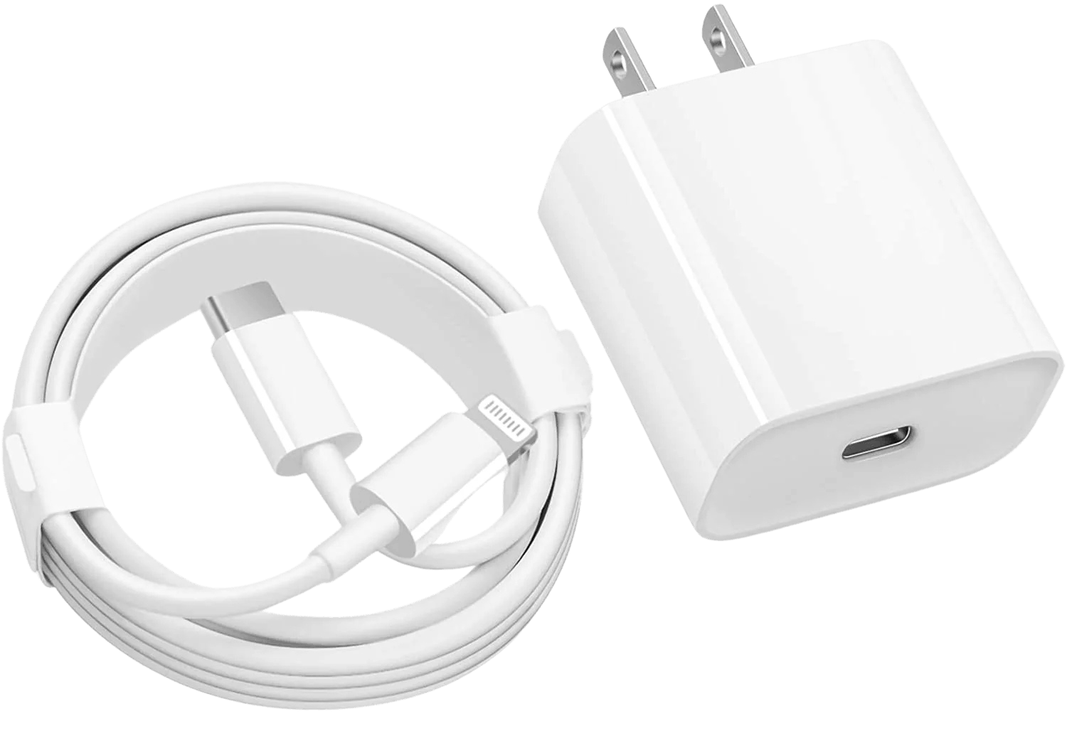 20W PD Fast Charger with USB-C to Lightning Cable for iPhone 14, iPad and AirPods