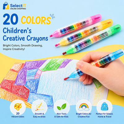 20 Colors Oil Pastels Crayon Set | Creative Drawing & Painting Crayons for Students & Kids
