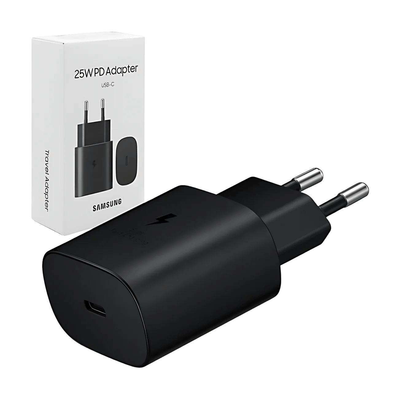 Original Samsung 25W PD Super Fast Charger EU Pin USB-C Adapter for Galaxy S24 S23 S22 and Samsung Type-C devices