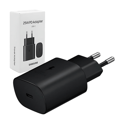 Original Samsung 25W PD Super Fast Charger EU Pin USB-C Adapter for Galaxy S24 S23 S22 and Samsung Type-C devices