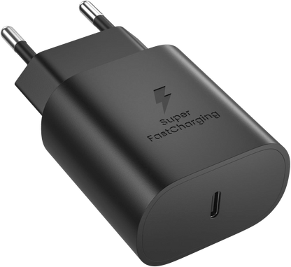 Original Samsung 25W PD Super Fast Charger EU Pin USB-C Adapter for Galaxy S24 S23 S22 and Samsung Type-C devices