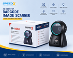 Speed-X HOI-9250 2D desktop barcode scanner with USB connectivity and hands-free QR code scanning for POS systems