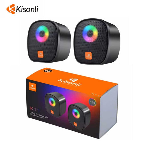 Mini USB Speaker With 6w Power Kisonli X11 RGB Gamer PC Speakers for Office, Home, Portable Speakers