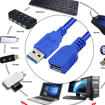 USB Extension Male to Female Cable 3.0 – 1.5M Imported Cable
