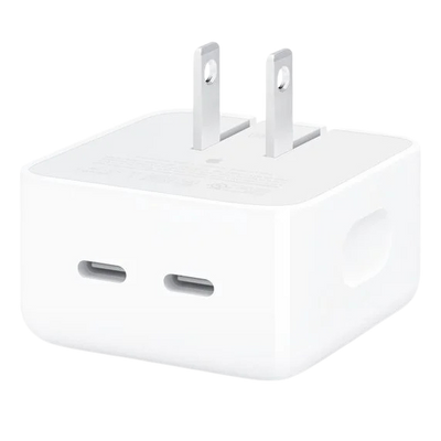 35W Dual USB-C Port Fast Charger US Pin for iPhone 16, 15, 14, iPad, AirPods & MacBook Air