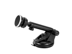 360° universal magnetic phone holder with suction cup mount on car dashboard holding smartphone