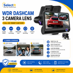 3 lens WDR car dash camera Full HD 1080P
