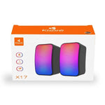 Kisonli X17 Gaming Speaker 2.0 RGB Lights With Volume Control For PC Or Laptop Easy to Use Speakers