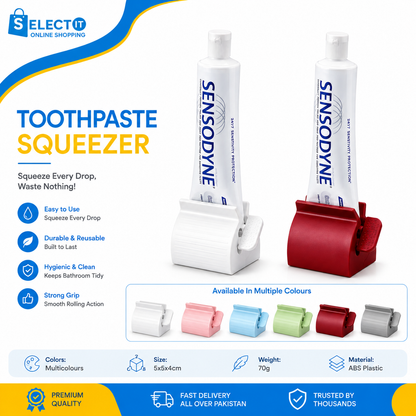 Toothpaste Squeezer Roller – Easy Tube Dispenser & Toothpaste Saver - Random Color